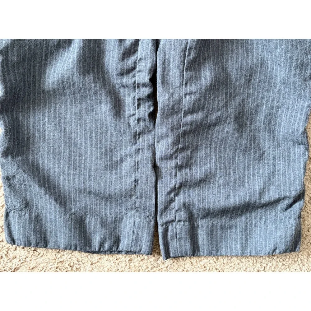 Banana Republic Chino Pants Trousers Modern Fit Gray Pinstripe Wool 33x32 JBHS
